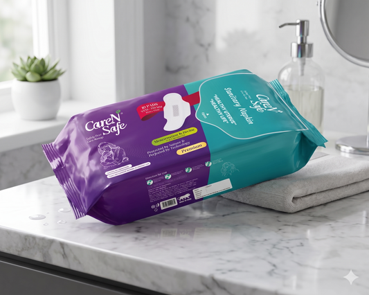 CareNSafe Premium Cotton XXXL Sanitary Pads – 350mm | 10 Pads