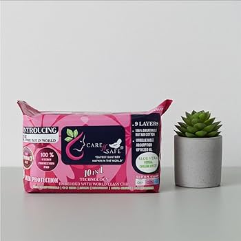CareNSafe Premium Cotton Sanitary Pads | 40 Large Pads | Free Shipping