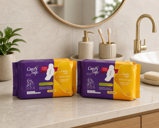 CareNSafe Premium Cotton Sanitary Pads 280mm | Regular | 20 Pads | 2 Packs | Free Shipping